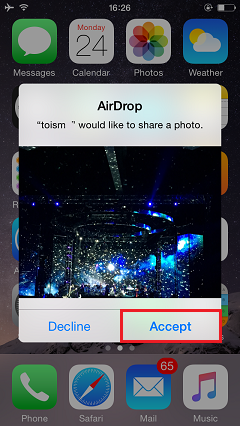 Accept Files Sent by AirDrop