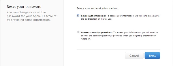 Select Authentication Method