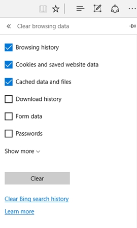 Clear Microsoft Edge Browsing Histories