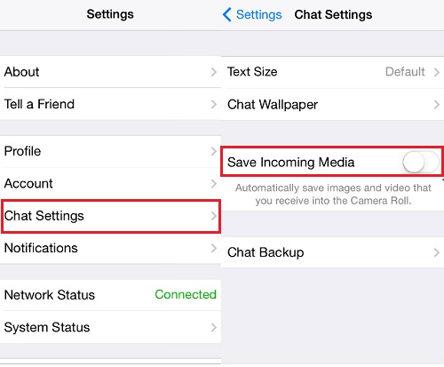 Disable Photos & Videos Auto-saved from WhatsApp on iPhone