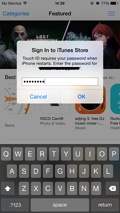 Enter New Password to Login Apple Account on iPhone
