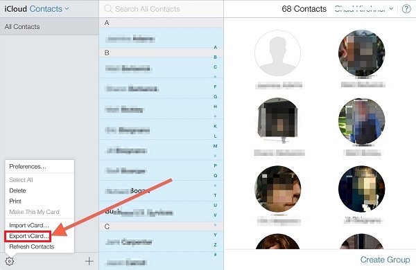 Extract Contacts from iCloud
