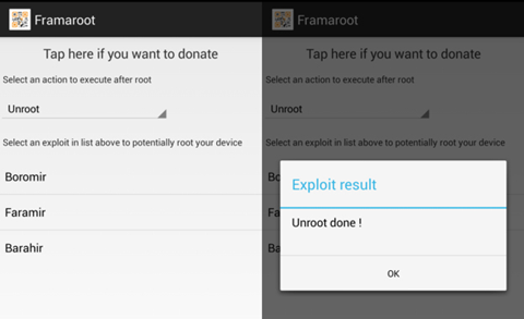 Unroot Android with Framaroot