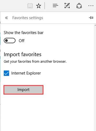 Import Bookmarks to Microsoft Edge