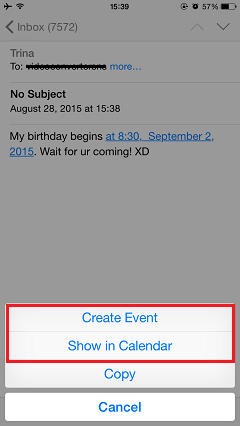 Integrate Mail with Calendars on iPhone