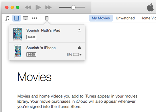 iTunes Device List