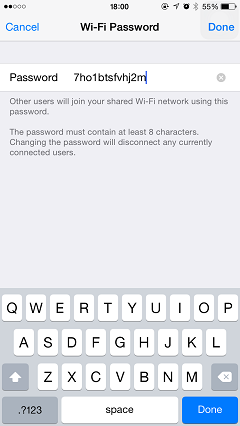 Set Password to iPhone Hotspot
