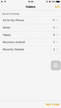 iOS 9 Notes Folders
