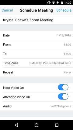 Schedule Video Meetings