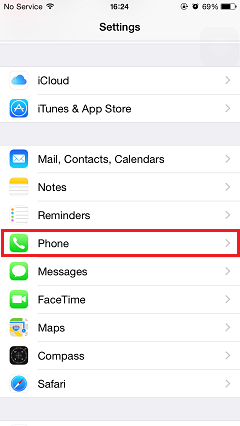 Select Phone Message and FaceTime Option
