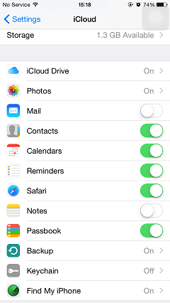 Switch Off the Data You Don't Want to Backup to iCloud